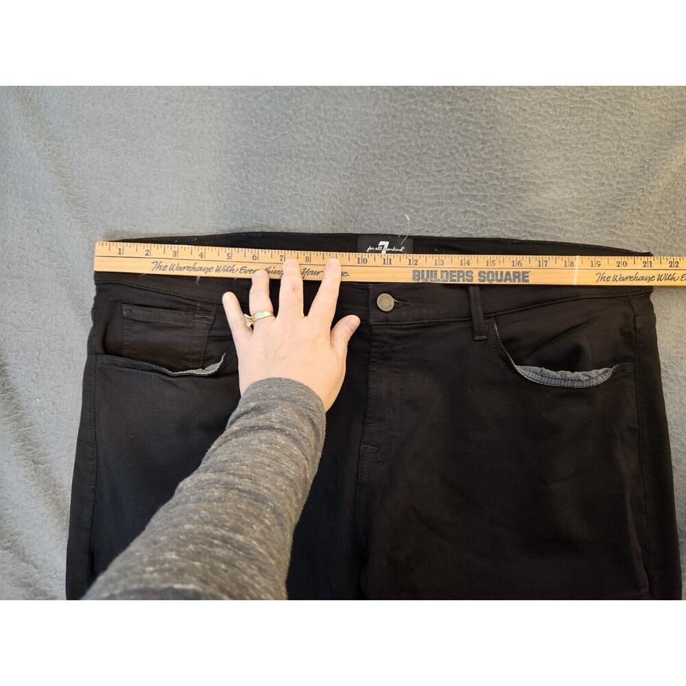 7 For All Mankind Luxe Jeans Mens 40x32 Black Wash‎ Slimmy Straight Fit Stretch - Picture 5 of 10
